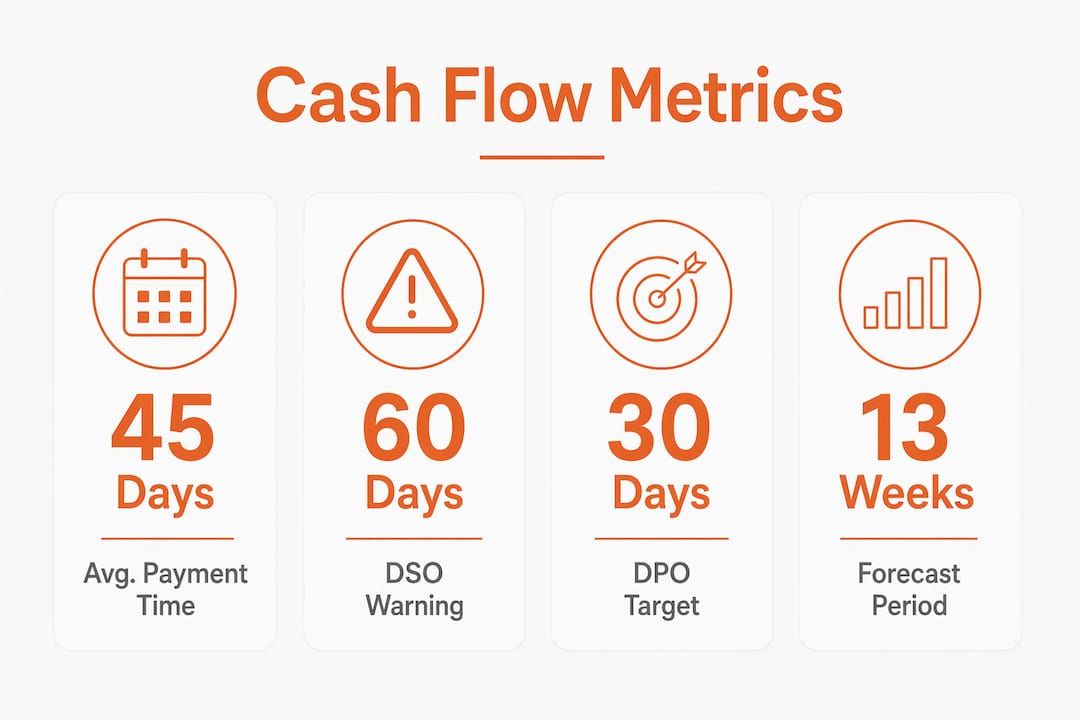 Infographic displaying key subcontractor cash flow metrics