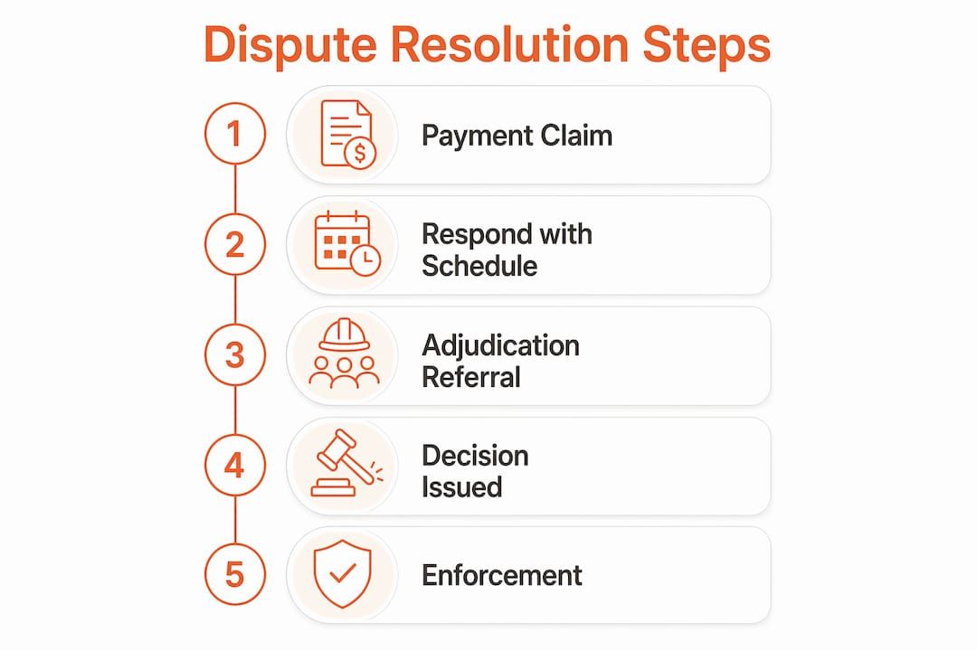 Infographic outlining construction payment dispute resolution steps