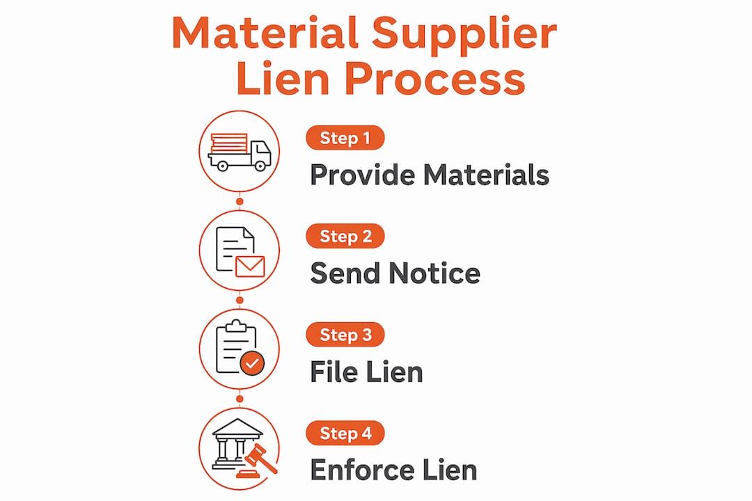 Infographic illustrating lien filing steps