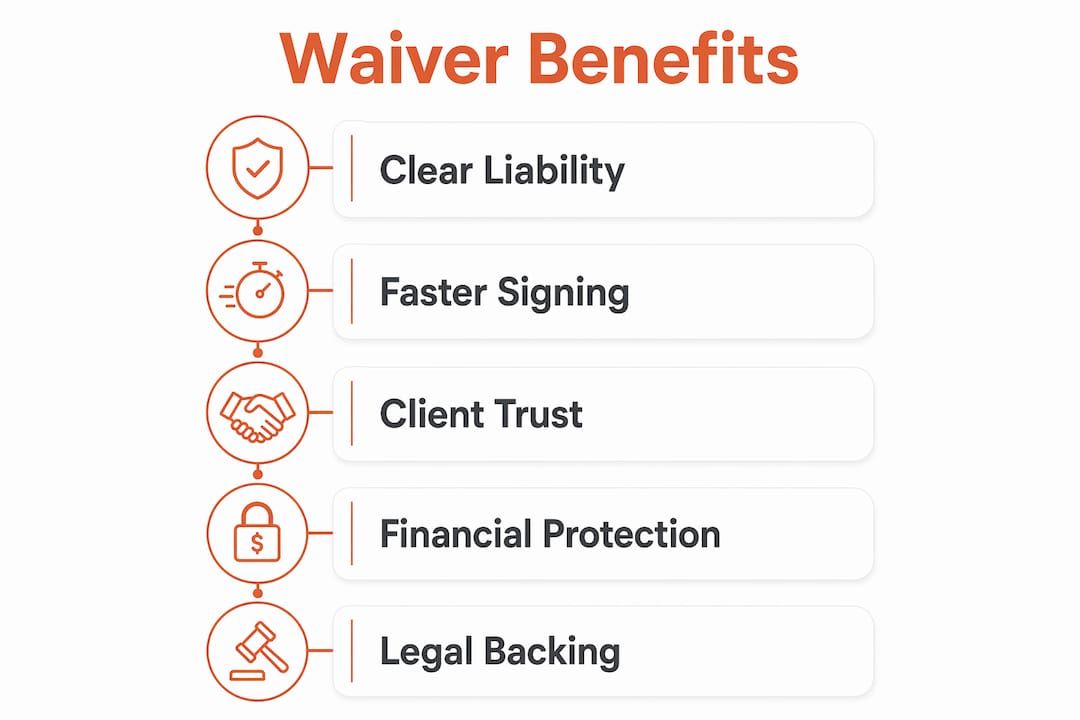 Infographic showing key benefits of professional waivers