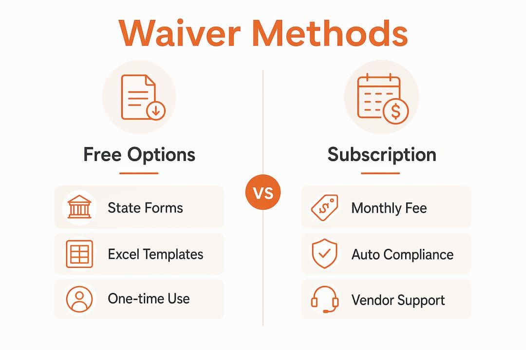 Comparison infographic of construction waiver methods