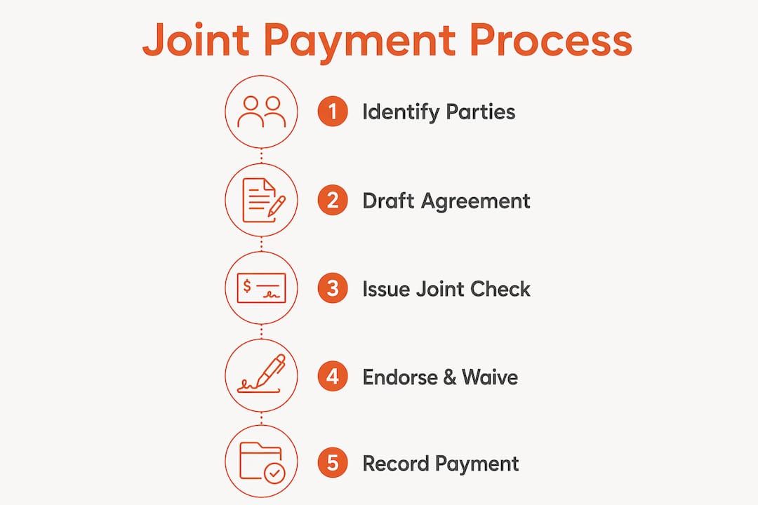Infographic showing steps of joint payment process in construction