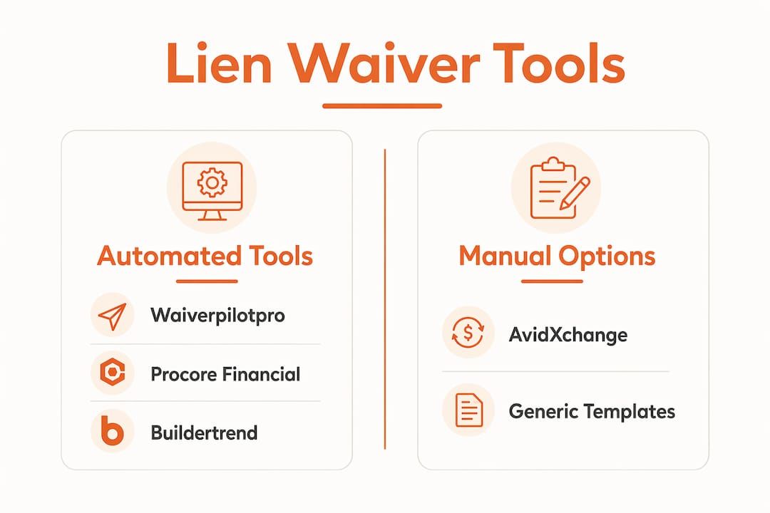 Infographic comparing lien waiver automated tools versus manual options