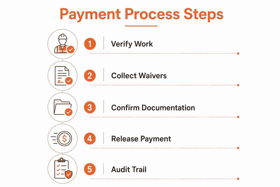 Infographic outlining subcontractor payment steps