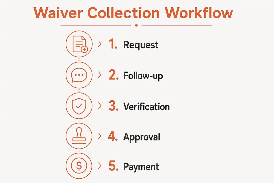 Infographic illustrating waiver collection steps