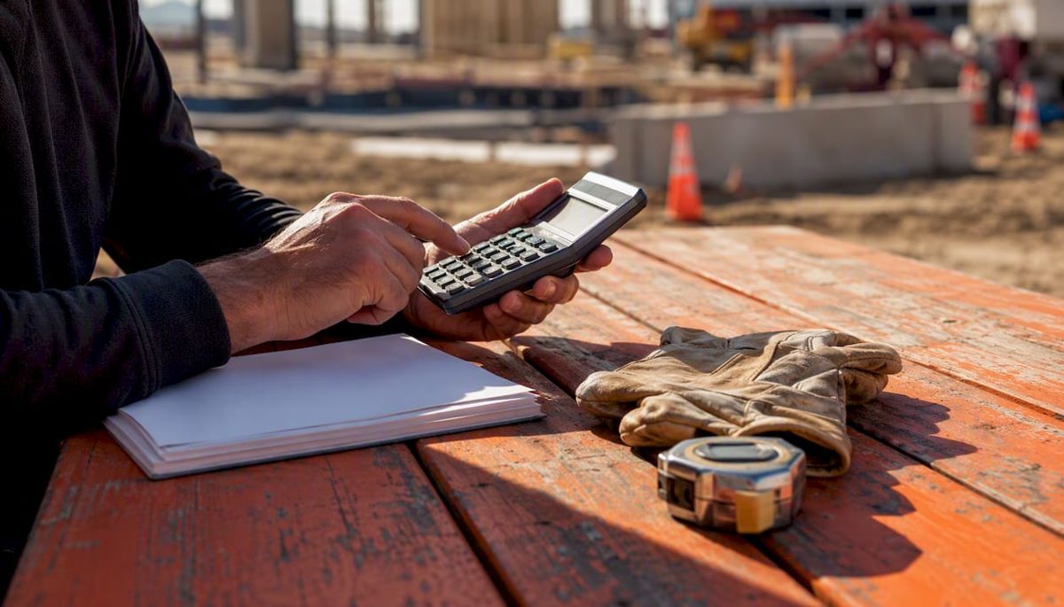 Hands calculating payment amounts on calculator