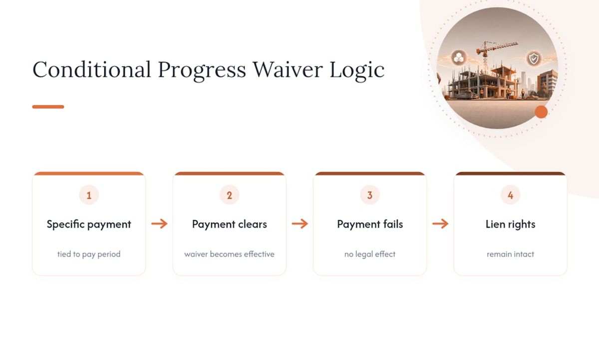 Conditional waiver payment clearance flow