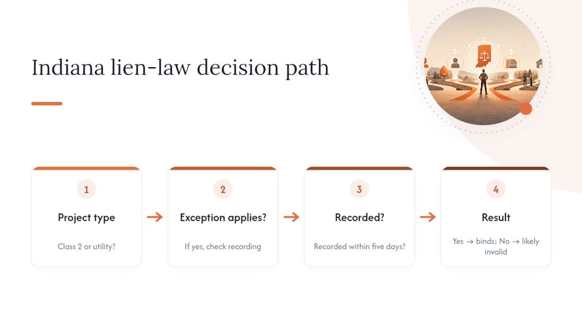 Indiana lien exception decision path